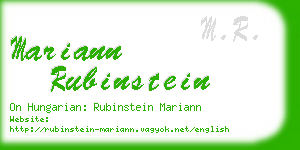 mariann rubinstein business card